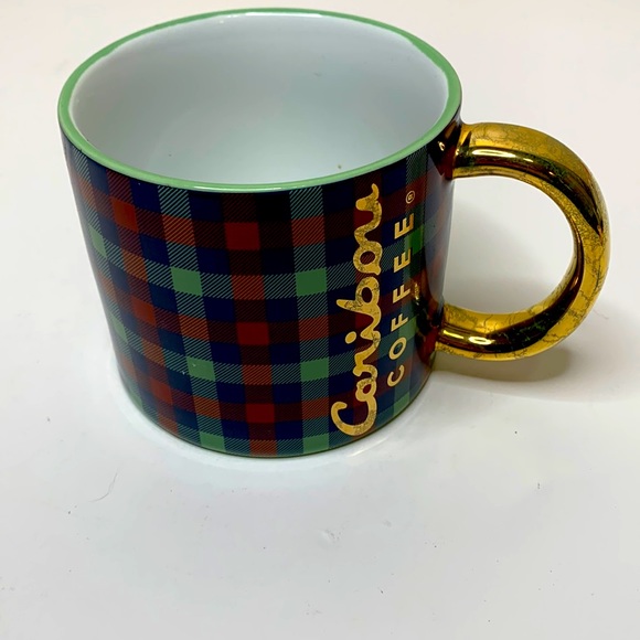 Caribou Coffee Other - Mug | Caribou Coffee Plaid Gold Handled Coffee Mug | Collectors Item Local Shop